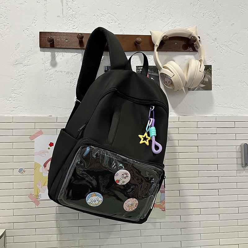 Schoolbag female Korean version contrasting color small fresh high school college student backpack campus ins Fengsen simple backpack female single bag will send a badge.
Schoolbag female Korean version contrasting color small fresh high school college student backpack campus ins Fengsen simple backpack female single bag will send a badge.