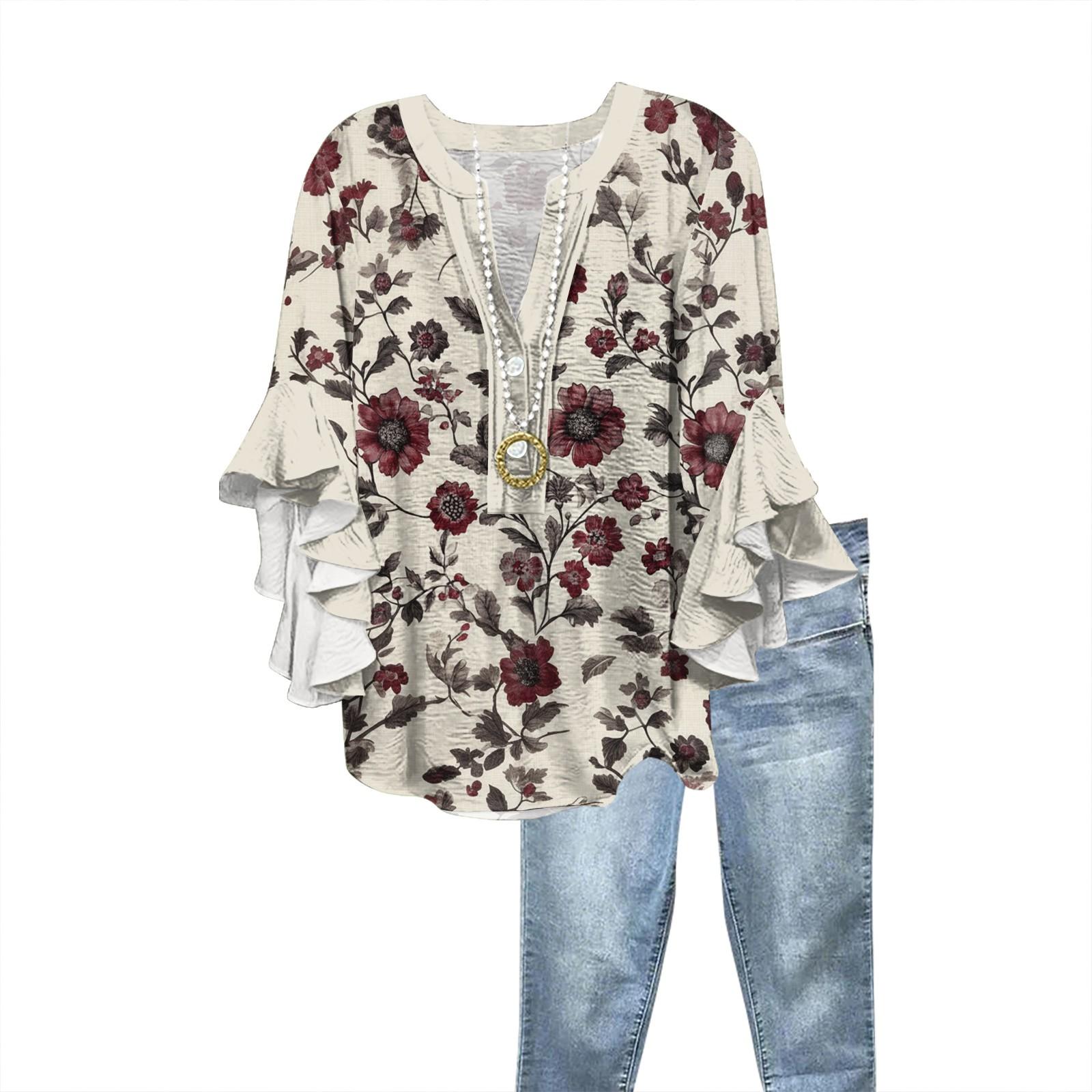 Summer Tops For Women Cute V Neck 3/4 Sleeve Blouses Print Top Casual Shirts XL
Summer Tops For Women Cute V Neck 3/4 Sleeve Blouses Print Top Casual Shirts XL