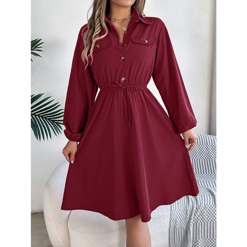 Casual Button Tie Waist Long Sleeve Shirt Dress Women s Fashion Dresses S бордовий
Casual Button Tie Waist Long Sleeve Shirt Dress Women s Fashion Dresses S бордовий