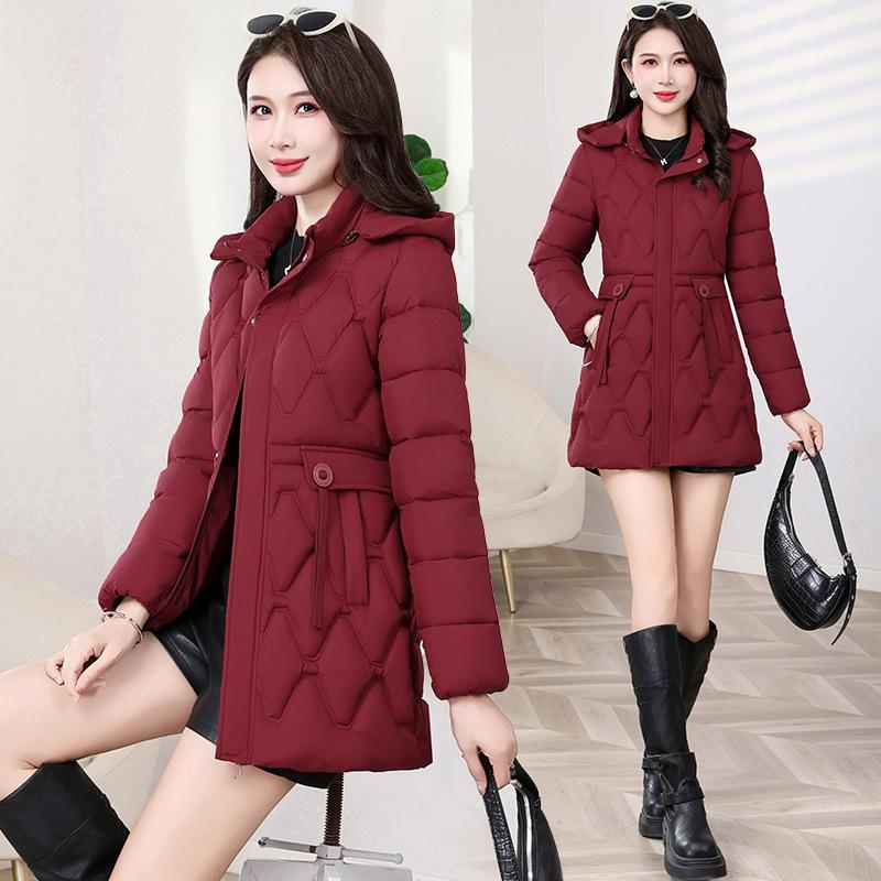 Женское модное хлопковое пальто средней длины с капюшоном на зиму 2025 года - Толстая куртка с хлопковой подкладкой XL (for 112 cm) вино красного
Женское модное хлопковое пальто средней длины с капюшоном на зиму 2025 года - Толстая куртка с хлопковой подкладкой XL (for 112 cm) вино красного