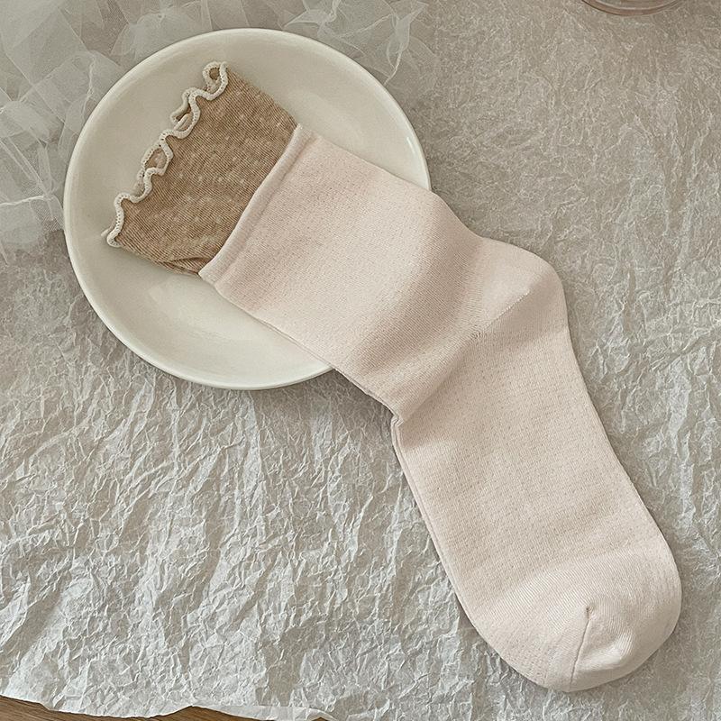 Sock Children Multi-color Double Rolled Edge Wooden Ear Cuff Mid-length Socks, Cute Polka Dot Summer Lightweight Pile-up Socks 1 pair
Sock Children Multi-color Double Rolled Edge Wooden Ear Cuff Mid-length Socks, Cute Polka Dot Summer Lightweight Pile-up Socks 1 pair