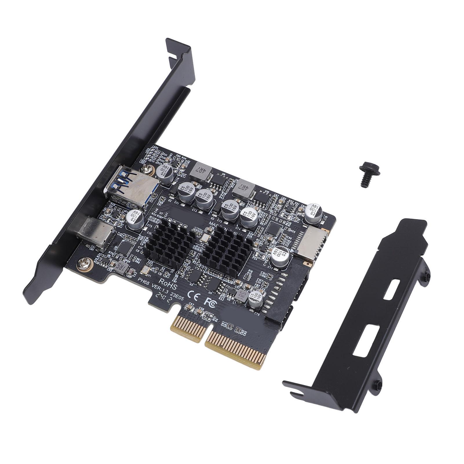 Карта розширення PCIe до USB3.2 10 Гбіт/с PCIe3.0 до USB3.2 Задній порт USB A Передній порт Type C Порт Type E
Карта розширення PCIe до USB3.2 10 Гбіт/с PCIe3.0 до USB3.2 Задній порт USB A Передній порт Type C Порт Type E