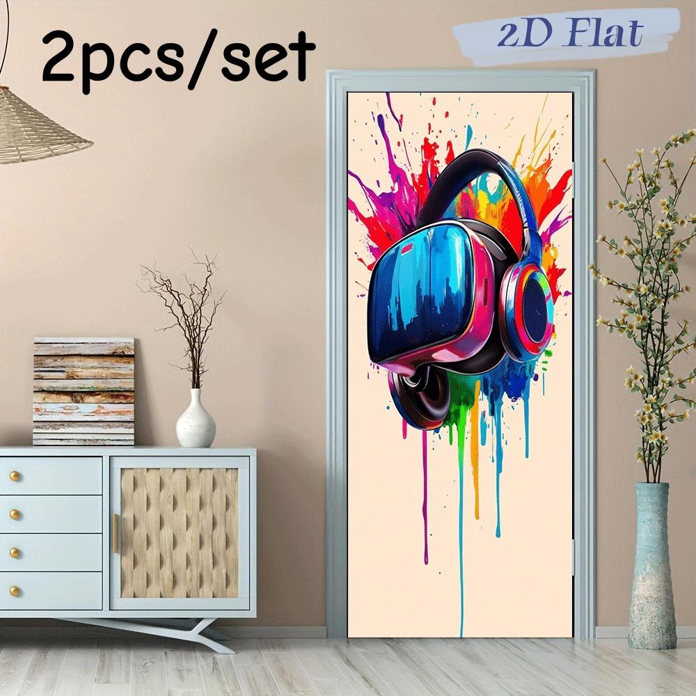 2pcs VR earphones, colorful ink splatter art design, decorative wall stickers, home decoration, living room, bedroom, game room, (as the picture,38.5x200cmx2)
2pcs VR earphones, colorful ink splatter art design, decorative wall stickers, home decoration, living room, bedroom, game room, (as the picture,38.5x200cmx2)