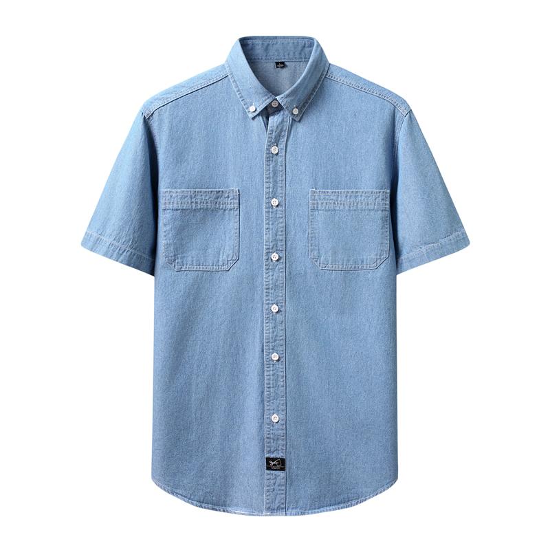 2025 Summer Men Denim Shirts Men Short Sleeve Slim Jeans Shirt Men High Quality Pockets Shirt Men Clothing Male Soild Color Tops M темно-синього кольору
2025 Summer Men Denim Shirts Men Short Sleeve Slim Jeans Shirt Men High Quality Pockets Shirt Men Clothing Male Soild Color Tops M темно-синього кольору
