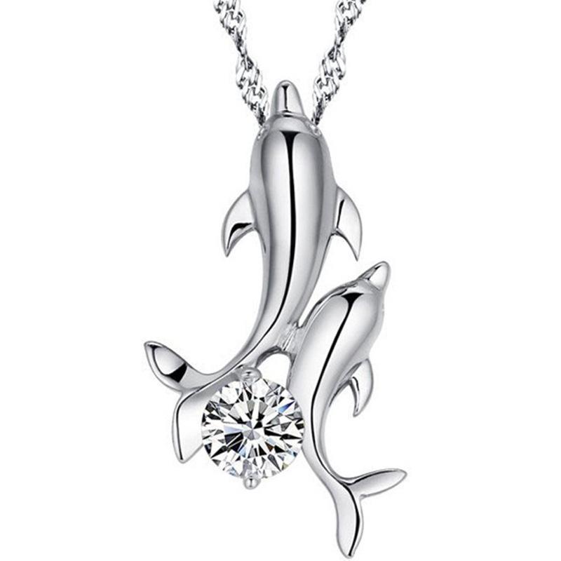 925 Silver Necklace Pendant Dolphin AAA Zircon For Women Fashion Clavicle Chain Necklaces Wedding Party Jewelry Gift
925 Silver Necklace Pendant Dolphin AAA Zircon For Women Fashion Clavicle Chain Necklaces Wedding Party Jewelry Gift