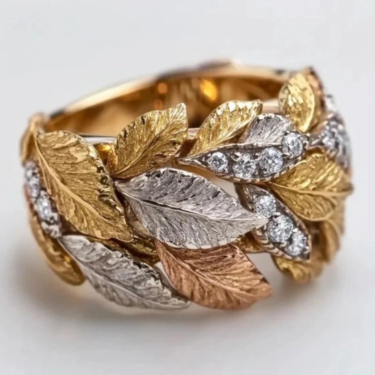 Heavy Industry Woven Carved Gold Hand Brushed Maple Leaf Ring Light Luxury High-end Jewelry no. 6
Heavy Industry Woven Carved Gold Hand Brushed Maple Leaf Ring Light Luxury High-end Jewelry no. 6
