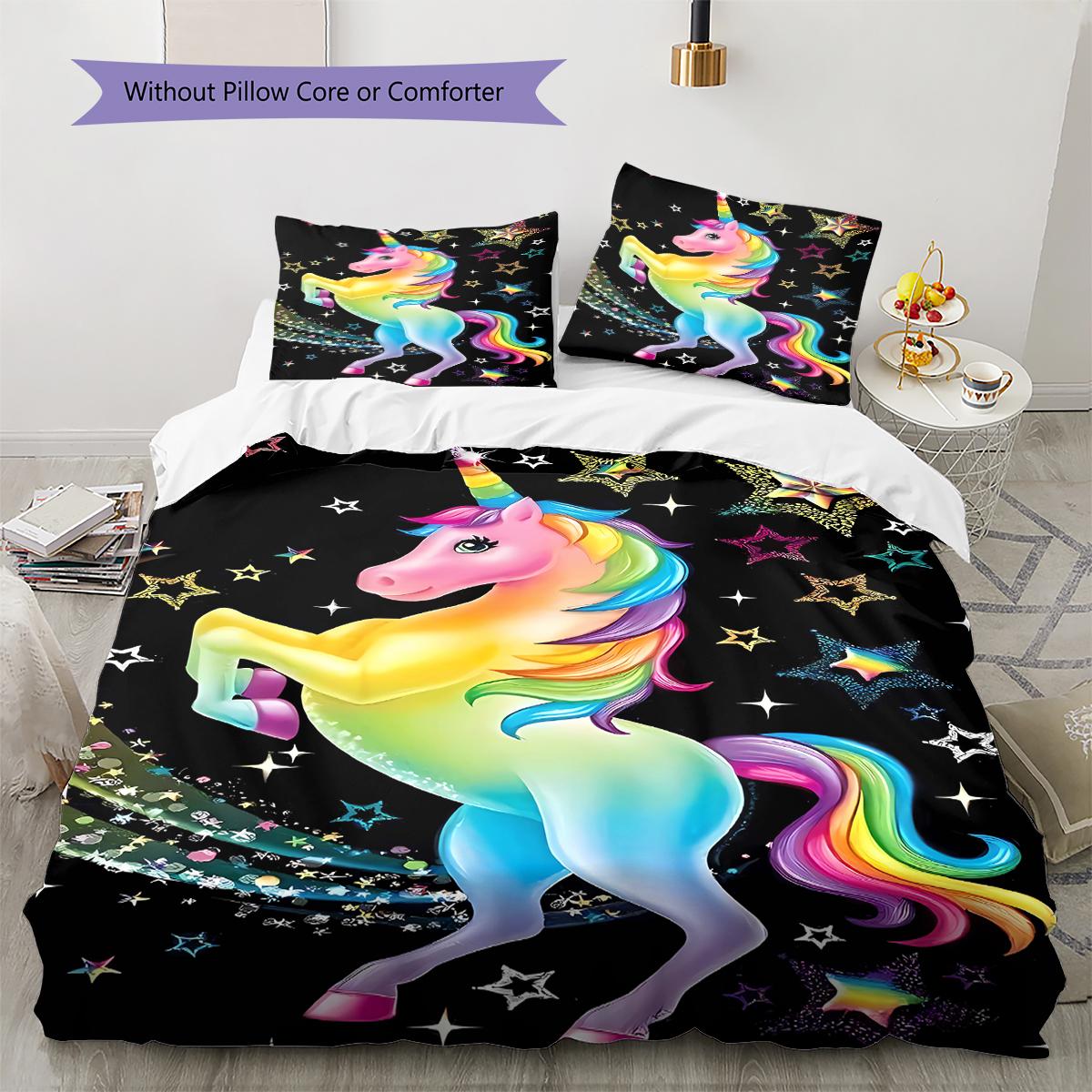 Uni-horse Pattern Bedding Quilt Set Quilt Cover Pillowcase Home Decoration Birthday Gift (1 * duvet cover + 2 * pillowcase, without core) 135x200cm
Uni-horse Pattern Bedding Quilt Set Quilt Cover Pillowcase Home Decoration Birthday Gift (1 * duvet cover + 2 * pillowcase, without core) 135x200cm