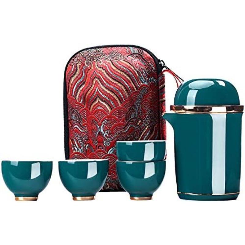 Portable Ceramic Tea Cup Set: Porcelain Teapot Set with Tea Strainer - Lids and 4 Teacups - 1 Shockproof Storage Case - other зелёный
Portable Ceramic Tea Cup Set: Porcelain Teapot Set with Tea Strainer - Lids and 4 Teacups - 1 Shockproof Storage Case - other зелёный