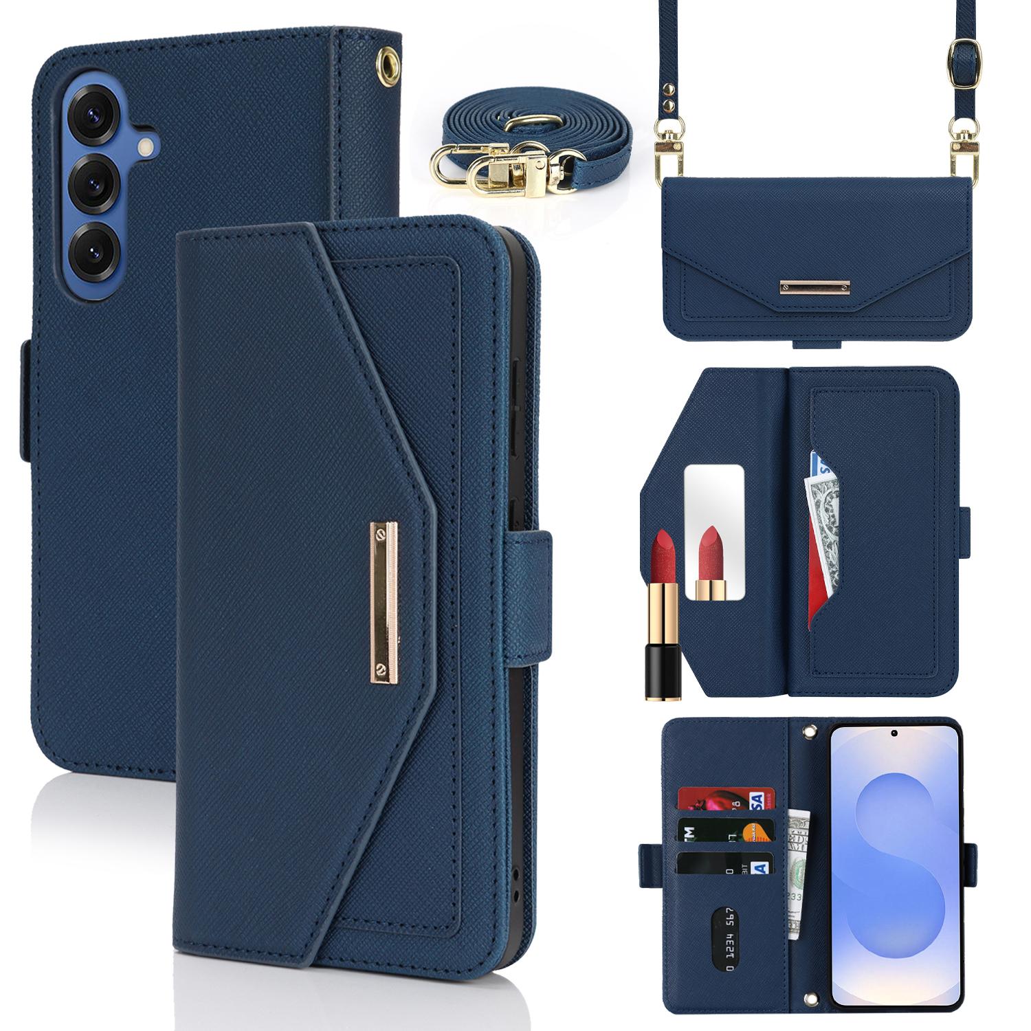 For Samsung Galaxy S25 Stand Case Cross Texture PU Leather Wallet Phone Cover with Shoulder Strap/Makeup Mirror B
For Samsung Galaxy S25 Stand Case Cross Texture PU Leather Wallet Phone Cover with Shoulder Strap/Makeup Mirror B