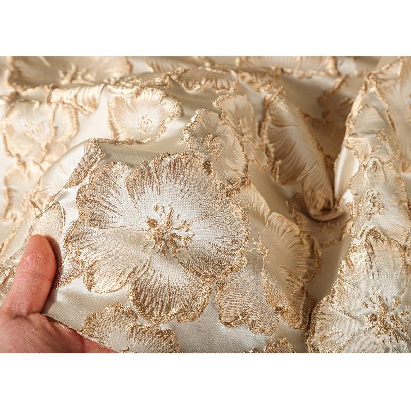 145cm Width Golden Silk Jacquard Fabric Three-dimensional Texture Embroidery for DIY Sewing Cheongsam Clothing Designer Fabric 50x145cm
145cm Width Golden Silk Jacquard Fabric Three-dimensional Texture Embroidery for DIY Sewing Cheongsam Clothing Designer Fabric 50x145cm
