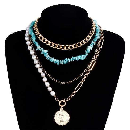 Yousheng Boho многослойное бирюзовое ожерелье с жемчугом и бисером, скрепка, металлическая цепочка, ожерелье, круговое колье, ожерелье, ювелирные изделия для женщин и девочек
Yousheng Boho многослойное бирюзовое ожерелье с жемчугом и бисером, скрепка, металлическая цепочка, ожерелье, круговое колье, ожерелье, ювелирные изделия для женщин и девочек