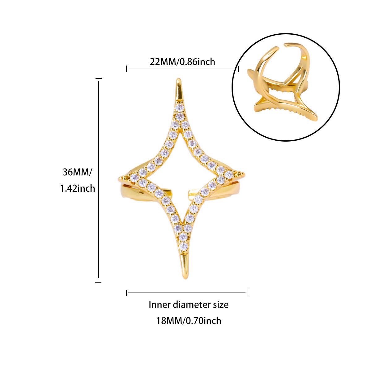 Stainless Steel Starburst Ring for Women Cubic Zirconia 18K Gold-plated Anti Fading Rings Party Wedding Jewelry Accessories Gift Adjustable
Stainless Steel Starburst Ring for Women Cubic Zirconia 18K Gold-plated Anti Fading Rings Party Wedding Jewelry Accessories Gift Adjustable