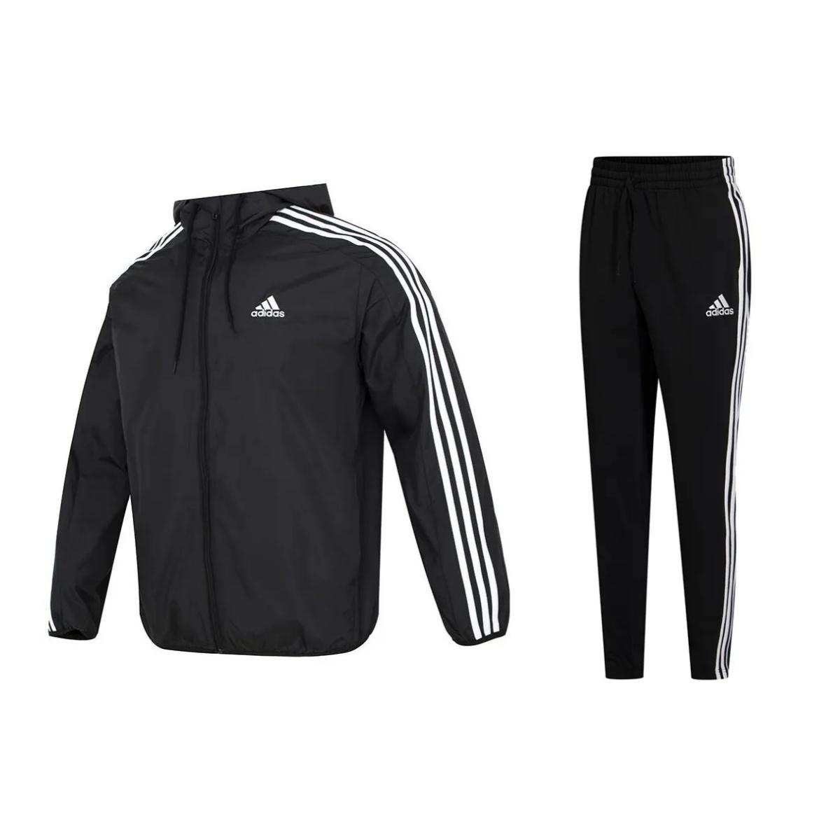 Adidas Logo Vertical Stripe Hooded Jacket Retro Classic Three Stripe Knit Long Pants Casual Sports Suit Men suit Black IB0378+GK8995 M
Adidas Logo Vertical Stripe Hooded Jacket Retro Classic Three Stripe Knit Long Pants Casual Sports Suit Men suit Black IB0378+GK8995 M