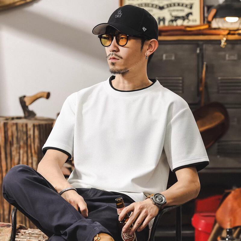 Jie Leinong Men s American Retro Fake Two-Piece Waffle Knit Short Sleeve T-Shirt M
Jie Leinong Men s American Retro Fake Two-Piece Waffle Knit Short Sleeve T-Shirt M