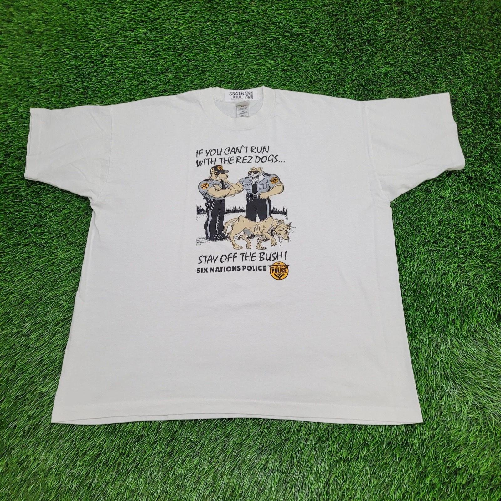 Vintage 90s Funny Police Dog Shirt 2XL 25x27 White Rez-Dogs USA L
Vintage 90s Funny Police Dog Shirt 2XL 25x27 White Rez-Dogs USA L