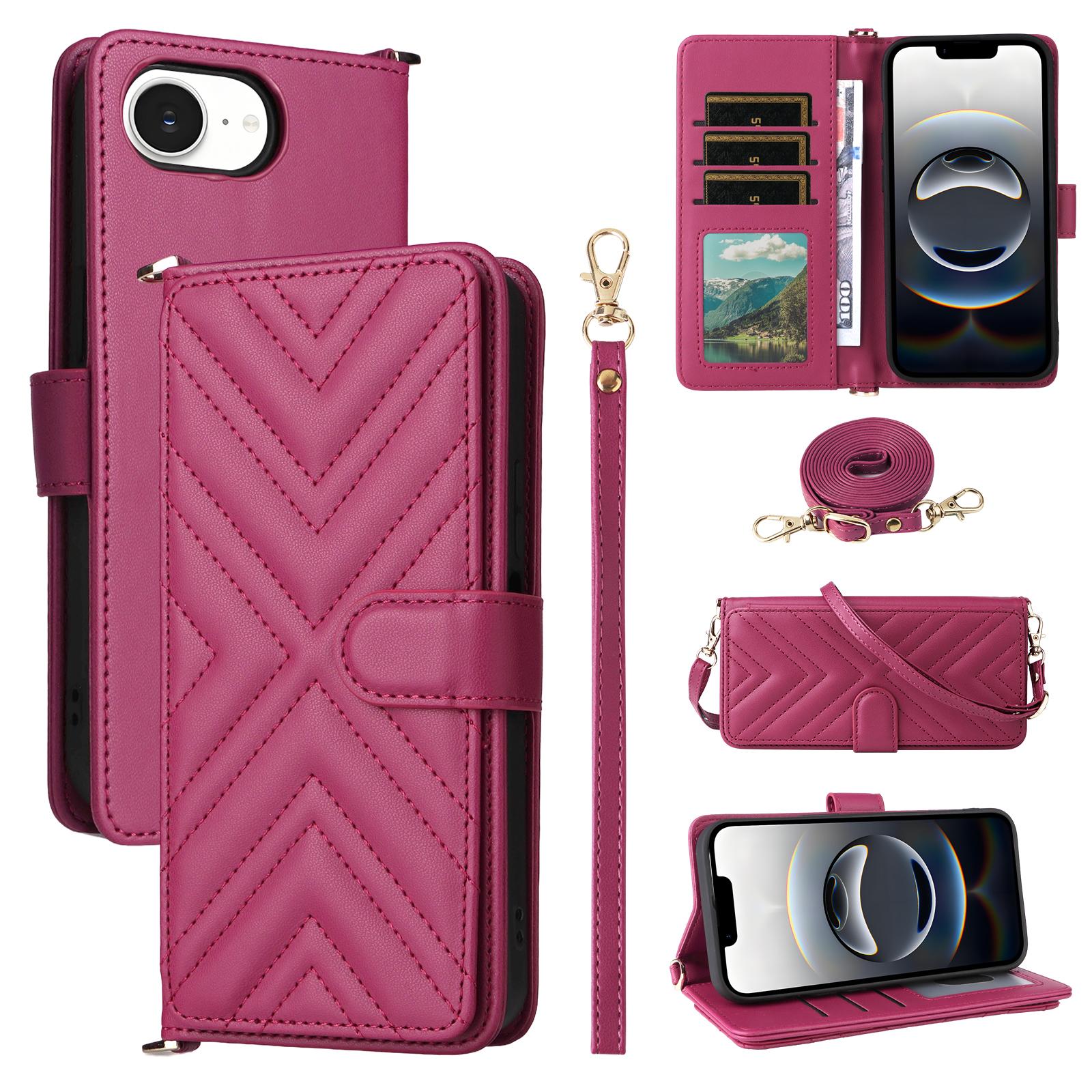 For iPhone 16e Wallet Case with Shoulder/Wrist Strap Leather Phone Cover Stand Rose
For iPhone 16e Wallet Case with Shoulder/Wrist Strap Leather Phone Cover Stand Rose