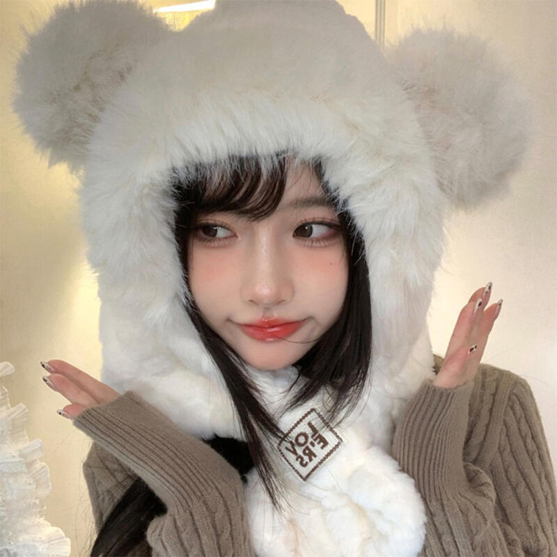 Women s Winter Mink Fur Volume Hooded Muffler Hat ivory
Women s Winter Mink Fur Volume Hooded Muffler Hat ivory
