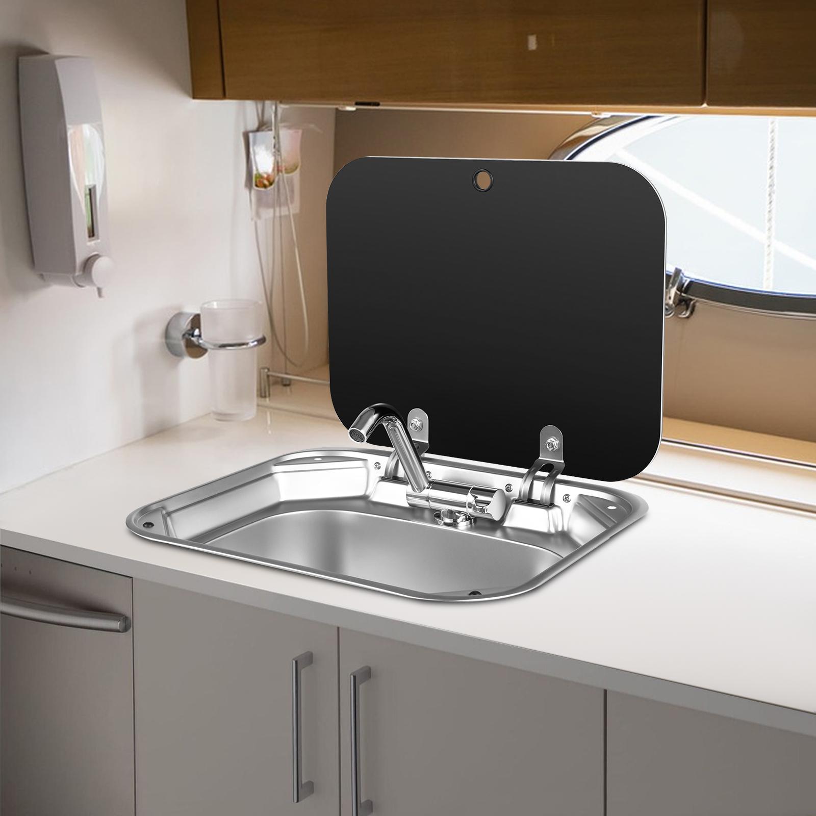 Bymaocar Motorhome RV Horsebox Camping Car Sink Stainless Steel Hand Wash Inset Basin Sink Set with Lid, Faucet and Drain Pipe
Bymaocar Motorhome RV Horsebox Camping Car Sink Stainless Steel Hand Wash Inset Basin Sink Set with Lid, Faucet and Drain Pipe