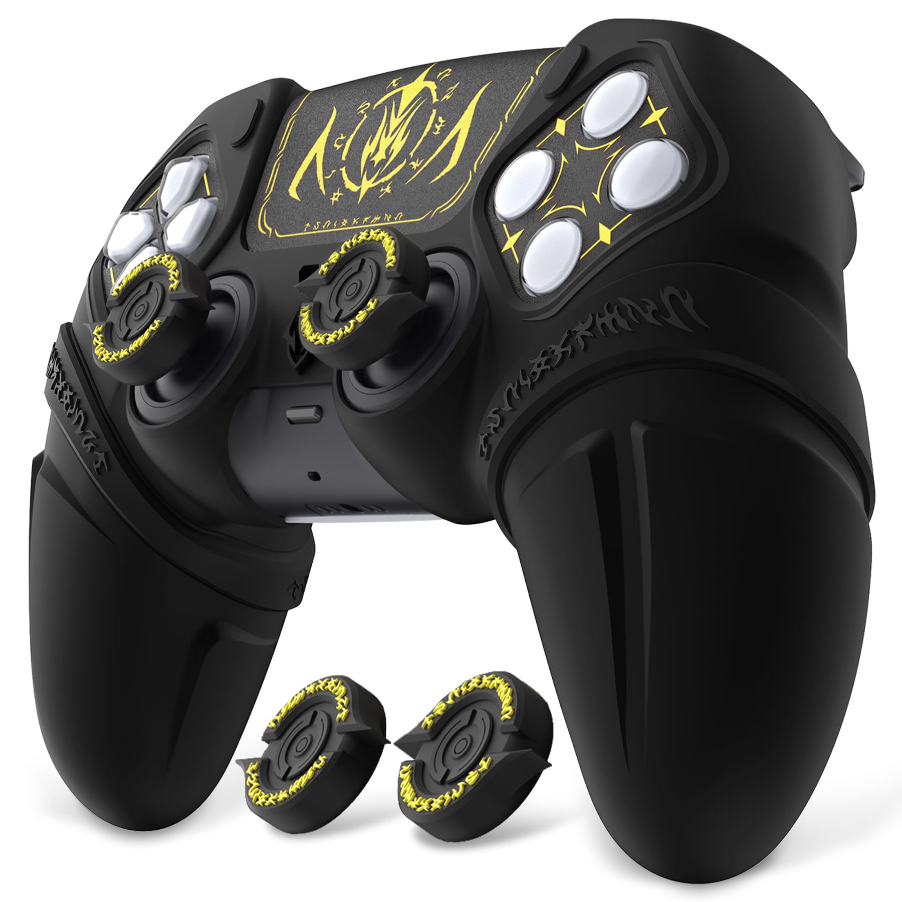 PlayVital Runes Edition Silicone cover for comes with thumb grip touchpad sticker and cross key compatible with ps5 genuine charging stand with cover чорний
PlayVital Runes Edition Silicone cover for comes with thumb grip touchpad sticker and cross key compatible with ps5 genuine charging stand with cover чорний