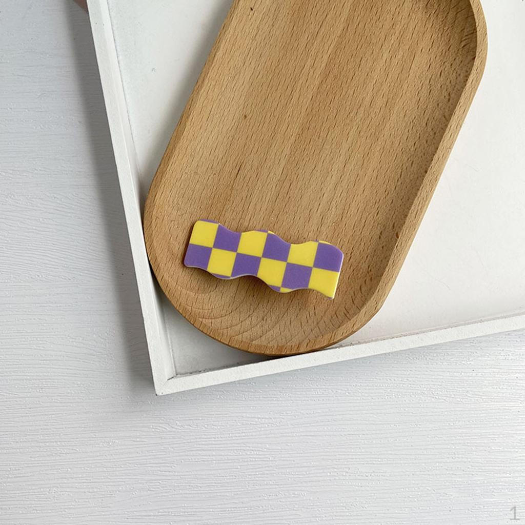 Clip Barrette Hairpin Checkerboard Pins Plaid Wavy Cute Elegant for Hair Accessories, Daily Yellow Purple
Clip Barrette Hairpin Checkerboard Pins Plaid Wavy Cute Elegant for Hair Accessories, Daily Yellow Purple