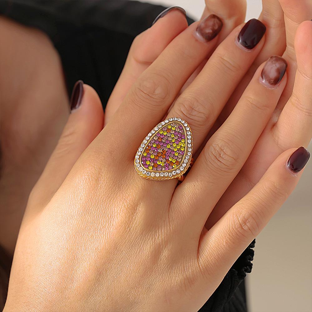 European-American Water Drop Braided Ring, Colored Diamond, 18k Gold PVD-Plated Titanium Steel Fashion Jewelry Size 8
European-American Water Drop Braided Ring, Colored Diamond, 18k Gold PVD-Plated Titanium Steel Fashion Jewelry Size 8