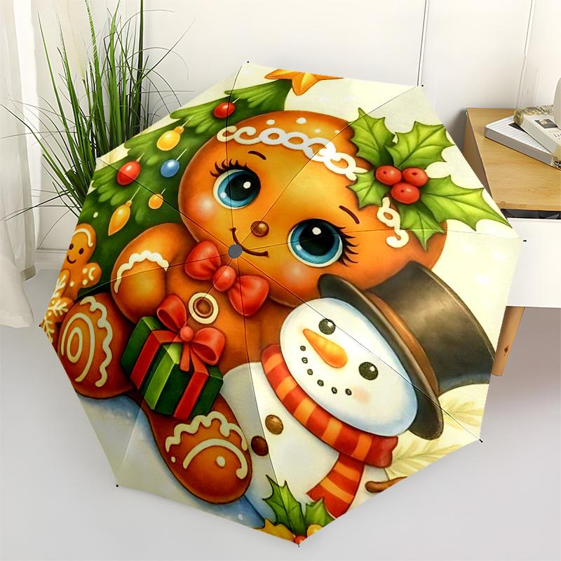 Gingerbread Man Themed Travel Umbrella-8 Ribs Automatic Opening and Closing, Portable Folding Design, Compact and Stylish Umbrella Suitable
Gingerbread Man Themed Travel Umbrella-8 Ribs Automatic Opening and Closing, Portable Folding Design, Compact and Stylish Umbrella Suitable