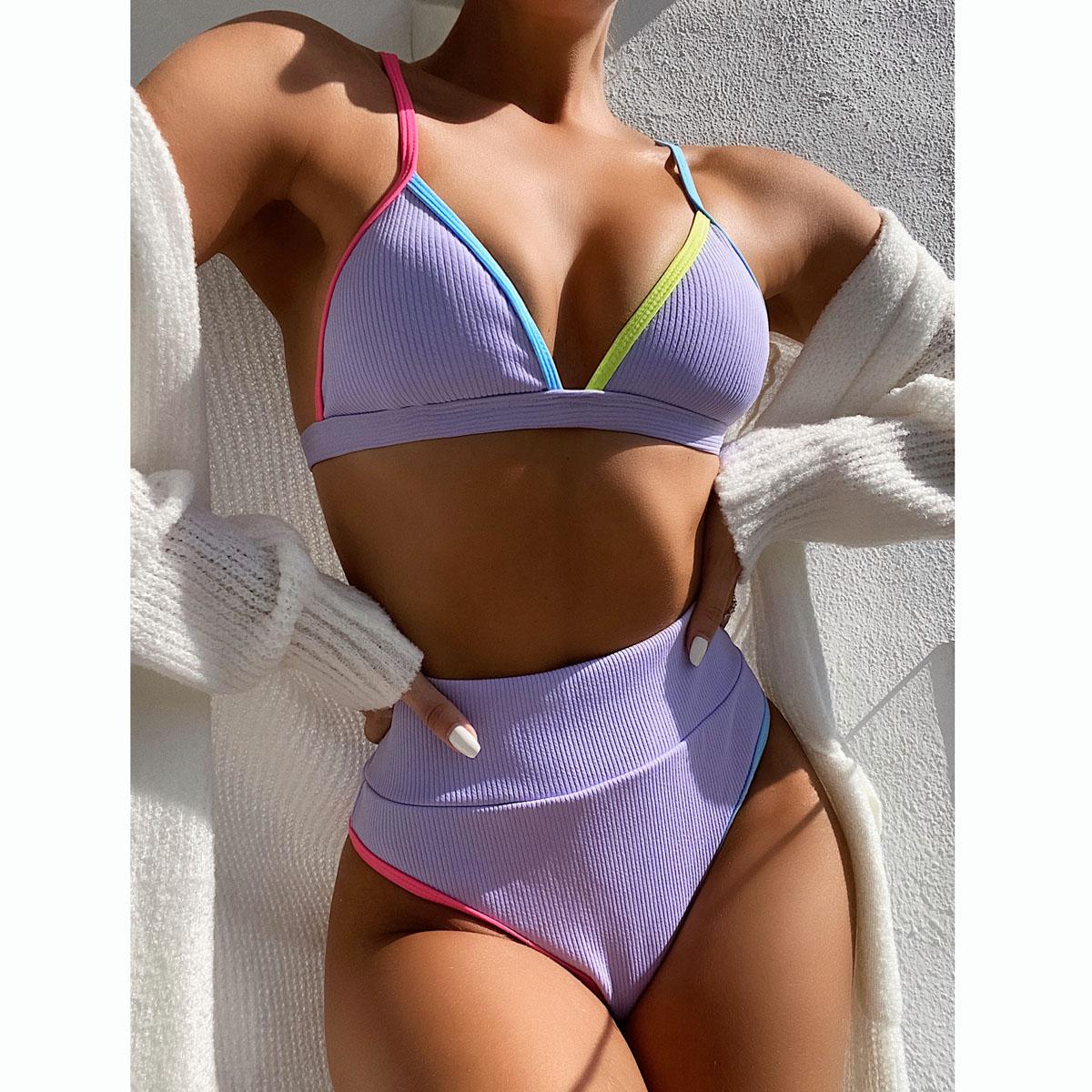 Женский комплект бикини с эффектом пуш-ап, купальник, 4 цвета, бикини с высокой талией, сексуальный купальник, женский лоскутный купальник, купальный костюм, пляжная одежда L фиолетовый
Женский комплект бикини с эффектом пуш-ап, купальник, 4 цвета, бикини с высокой талией, сексуальный купальник, женский лоскутный купальник, купальный костюм, пляжная одежда L фиолетовый