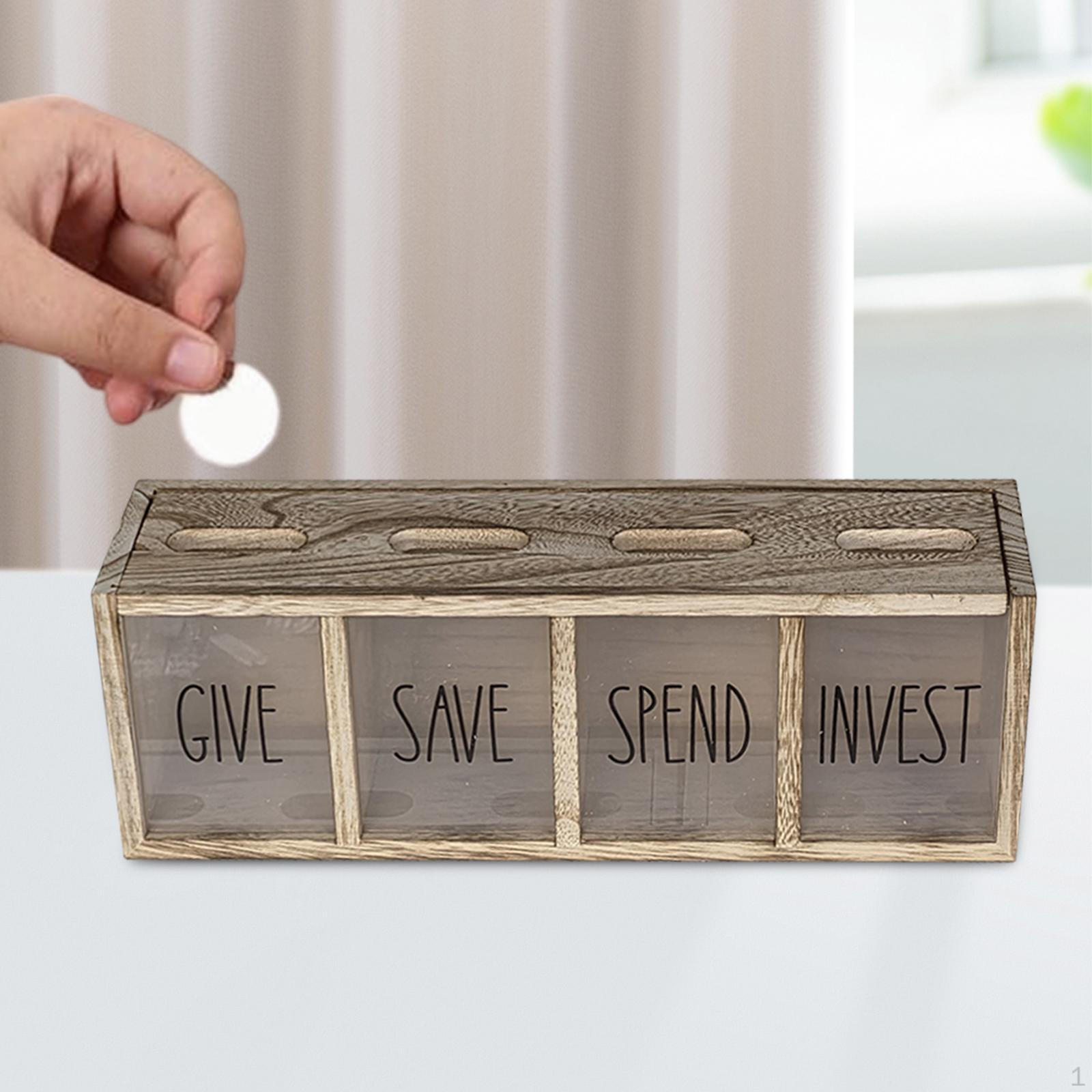 Give, Save, Spend, Invest Money Box with 4 Compartments: Space-Saving, Ideal for світло-коричневого кольору
Give, Save, Spend, Invest Money Box with 4 Compartments: Space-Saving, Ideal for світло-коричневого кольору