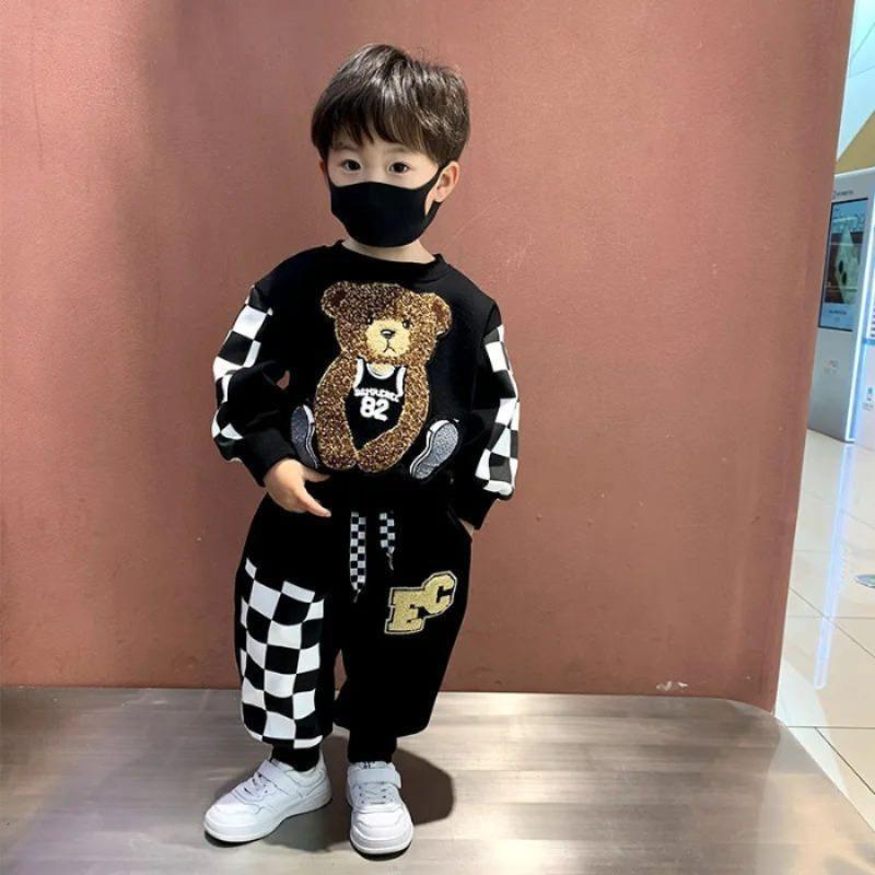 Infant Toddler Spring Autumn Plaid Cartoon Bear Embroidered Long Sleeved Suit 140cm чорний
Infant Toddler Spring Autumn Plaid Cartoon Bear Embroidered Long Sleeved Suit 140cm чорний