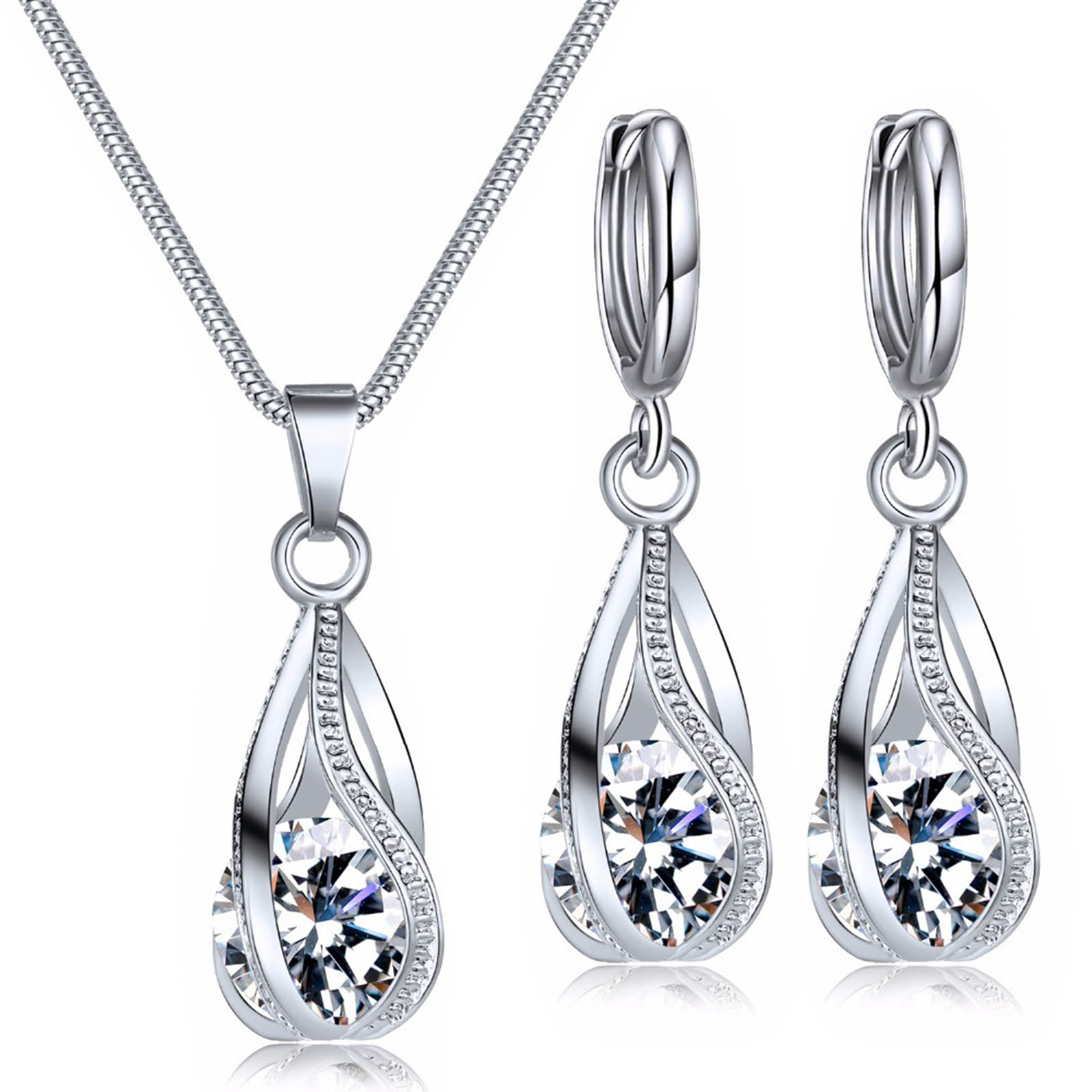 Earring Necklace Set Simple Fashionable Silver Earring Necklace for Weddings Anniversaries Parties
Earring Necklace Set Simple Fashionable Silver Earring Necklace for Weddings Anniversaries Parties