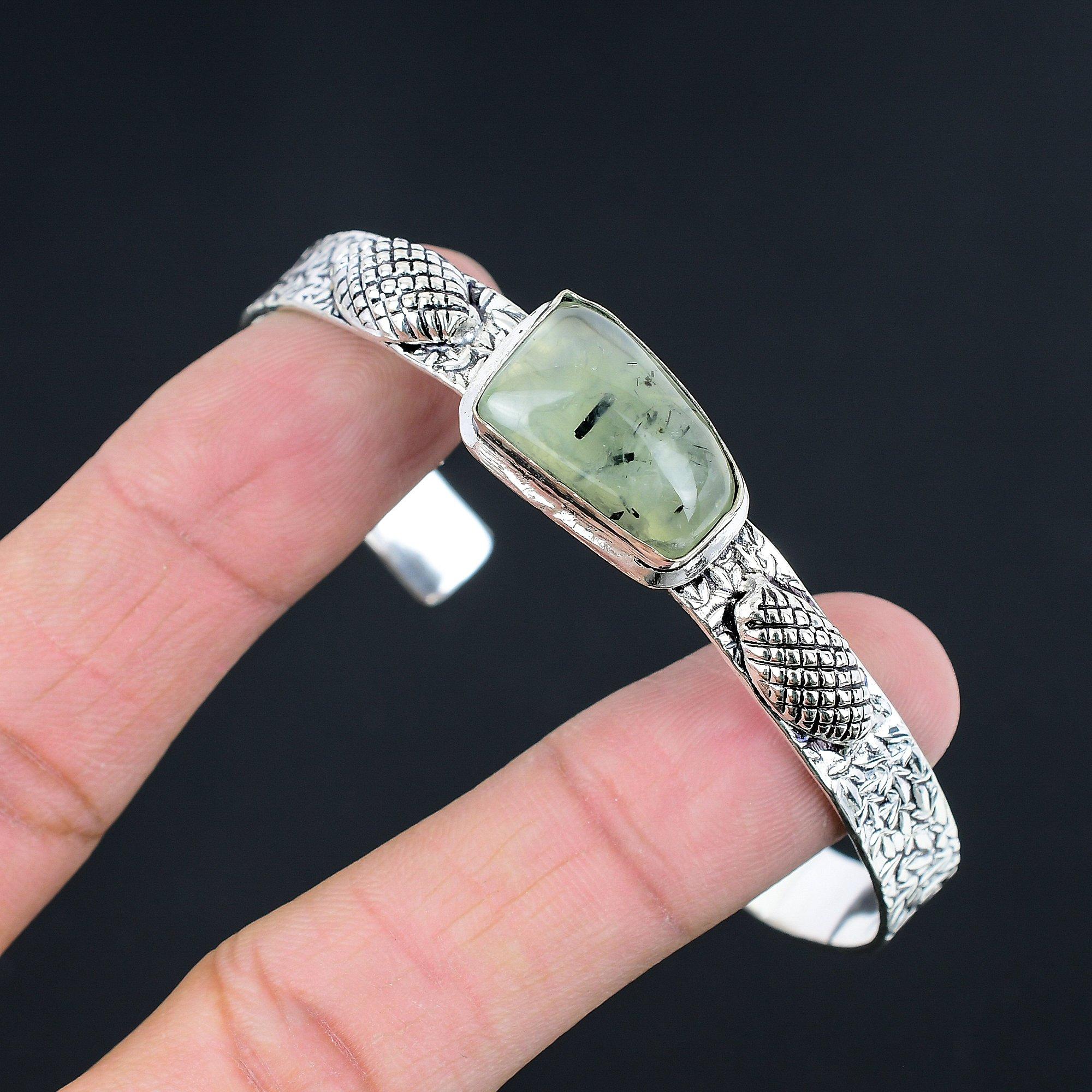 Daughters Day Deal 925 Silver Moss Moss Prehnite Gemstone Wedding Bangle Jewelry Adjustable
Daughters Day Deal 925 Silver Moss Moss Prehnite Gemstone Wedding Bangle Jewelry Adjustable