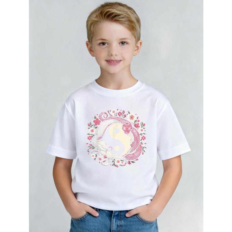 European sizes Boys Summer New Cool Fantasy Tai Chi Snake Print Short-Sleeve T-Shirt, Sporty Casual Style, Comfortable 98cm белый
European sizes Boys Summer New Cool Fantasy Tai Chi Snake Print Short-Sleeve T-Shirt, Sporty Casual Style, Comfortable 98cm белый