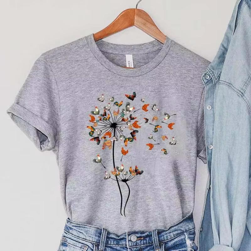 Dandelion Chicken Print Summer Womens Tshirt Casual Tshirt Comfortable ShortSleeved Tshirt Fashionable Tshirt 4XL
Dandelion Chicken Print Summer Womens Tshirt Casual Tshirt Comfortable ShortSleeved Tshirt Fashionable Tshirt 4XL