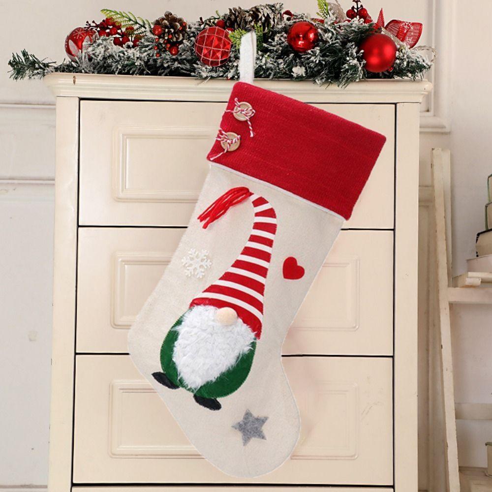 Large Christmas Stocking Pendants Unique Christmas Gift Bag Faceless Doll Stocking Pendant Home style B
Large Christmas Stocking Pendants Unique Christmas Gift Bag Faceless Doll Stocking Pendant Home style B