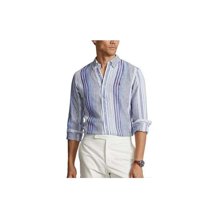 Polo Ralph Lauren Striped Print Pointed Collar Long Sleeve Shirt Men shirts Blue 710931799-001 S
Polo Ralph Lauren Striped Print Pointed Collar Long Sleeve Shirt Men shirts Blue 710931799-001 S