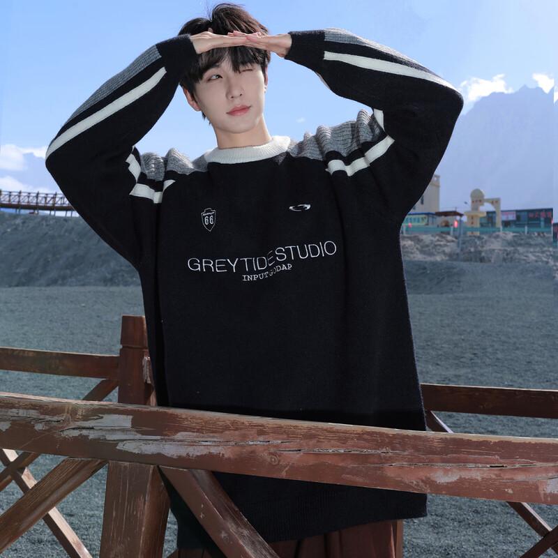 Men s Color Block Crew Neck Thick Knit Sweater L
Men s Color Block Crew Neck Thick Knit Sweater L