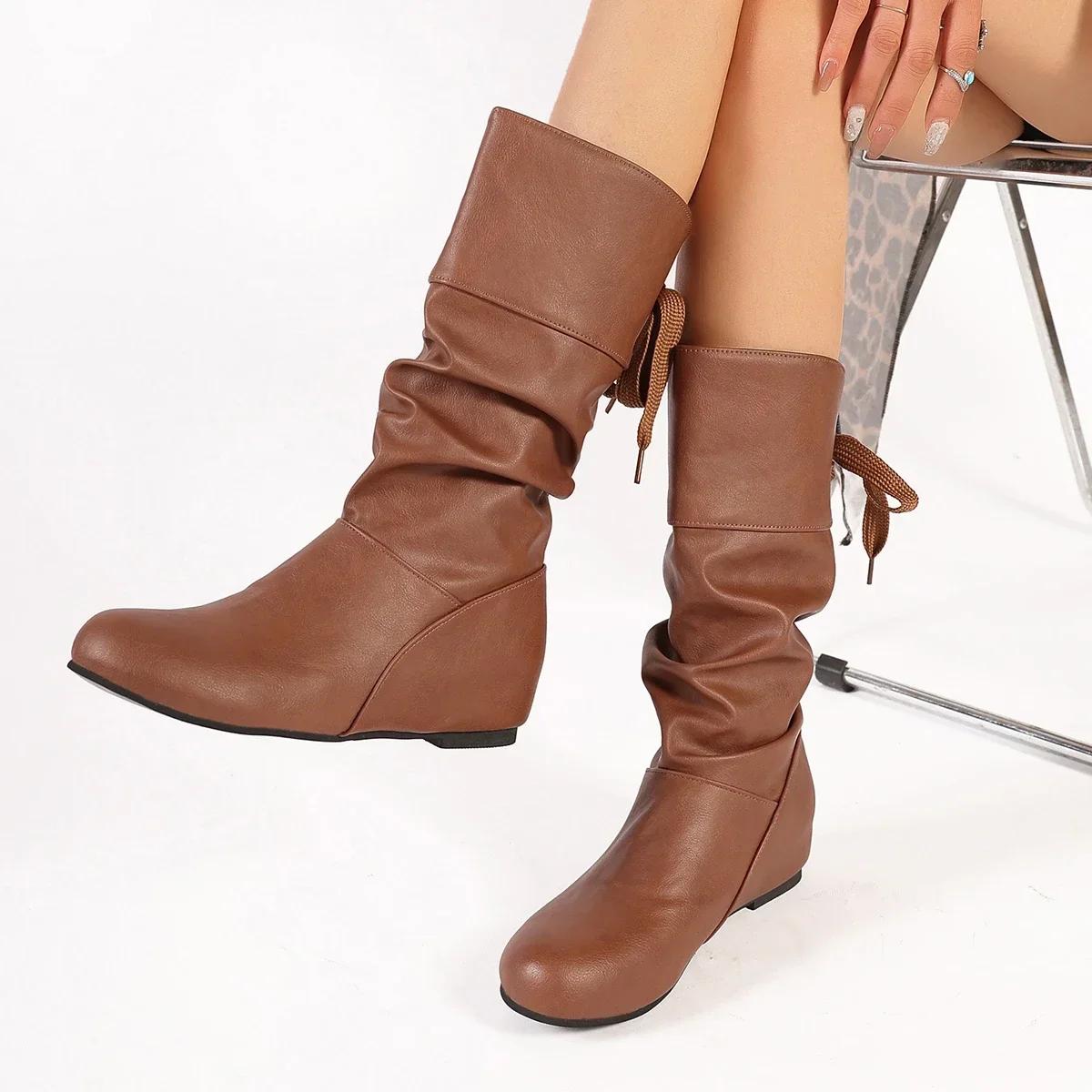 Распродажа женской обуви 2024 года, зимние высококачественные новые женские ботинки на шнуровке, круглые плиссированные однотонные ботинки до середины голени Zapatos De Mujer 42 темно-коричневого
Распродажа женской обуви 2024 года, зимние высококачественные новые женские ботинки на шнуровке, круглые плиссированные однотонные ботинки до середины голени Zapatos De Mujer 42 темно-коричневого