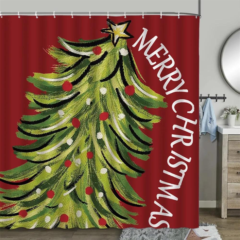 Christmas Shower Curtain, Winter Snowman Farm Christmas Tree Snowflake Santa Claus Dinosaur Farmhouse Truck Bathroom Decor W60H190(CM)-1 Pcs
Christmas Shower Curtain, Winter Snowman Farm Christmas Tree Snowflake Santa Claus Dinosaur Farmhouse Truck Bathroom Decor W60H190(CM)-1 Pcs