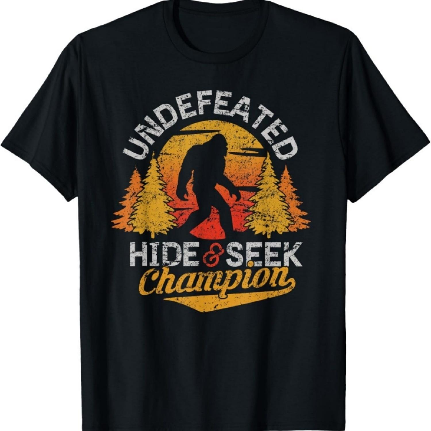 Bigfoot Hide and Seek Champion Shirt Sasquatch Tee Men Kids T-Shirt S
Bigfoot Hide and Seek Champion Shirt Sasquatch Tee Men Kids T-Shirt S