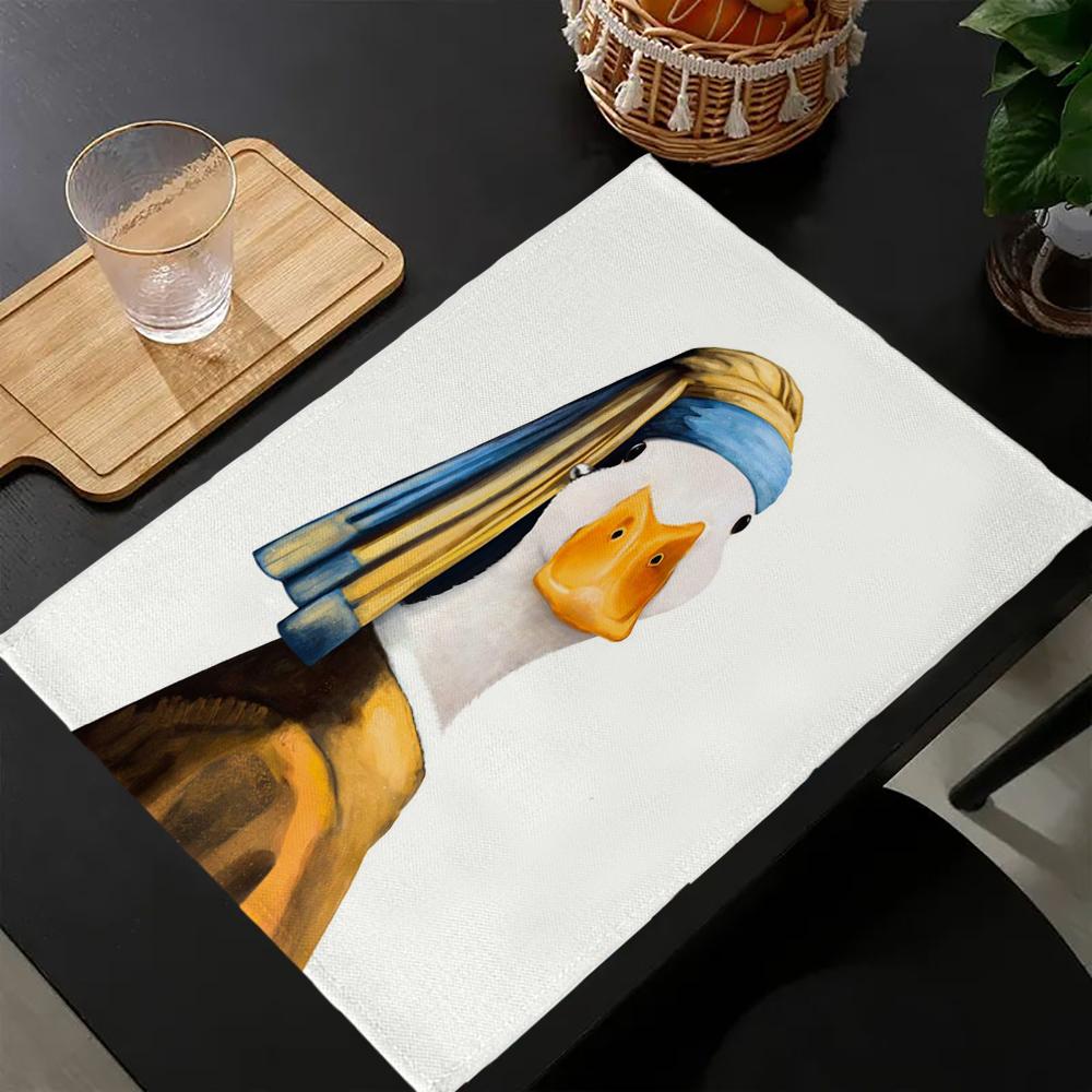 Funny Duck Pattern Table Mat Kitchen Decoration Placemat Table Napkin For Wedding Dining Accessories Table Mat 30x45cm-4PC
Funny Duck Pattern Table Mat Kitchen Decoration Placemat Table Napkin For Wedding Dining Accessories Table Mat 30x45cm-4PC