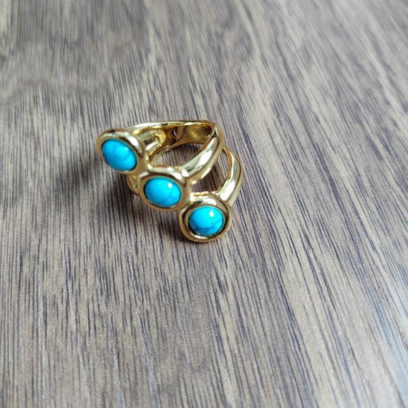 Синя бірюзова каблучка нішевий дизайн No. 9 золотий
Синя бірюзова каблучка нішевий дизайн No. 9 золотий