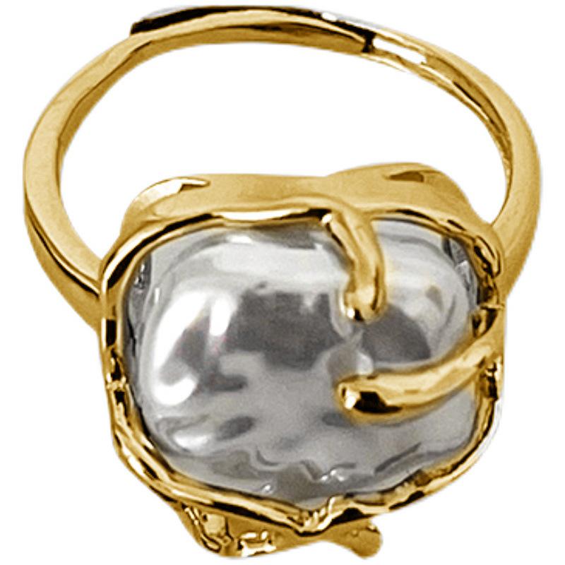 Retro Geometric Irregular Pearl Ring Female Ins Niche Design Light Luxury Personality Opening Adjustable Finger Ring Tide Everyday Dainty Ring
Retro Geometric Irregular Pearl Ring Female Ins Niche Design Light Luxury Personality Opening Adjustable Finger Ring Tide Everyday Dainty Ring