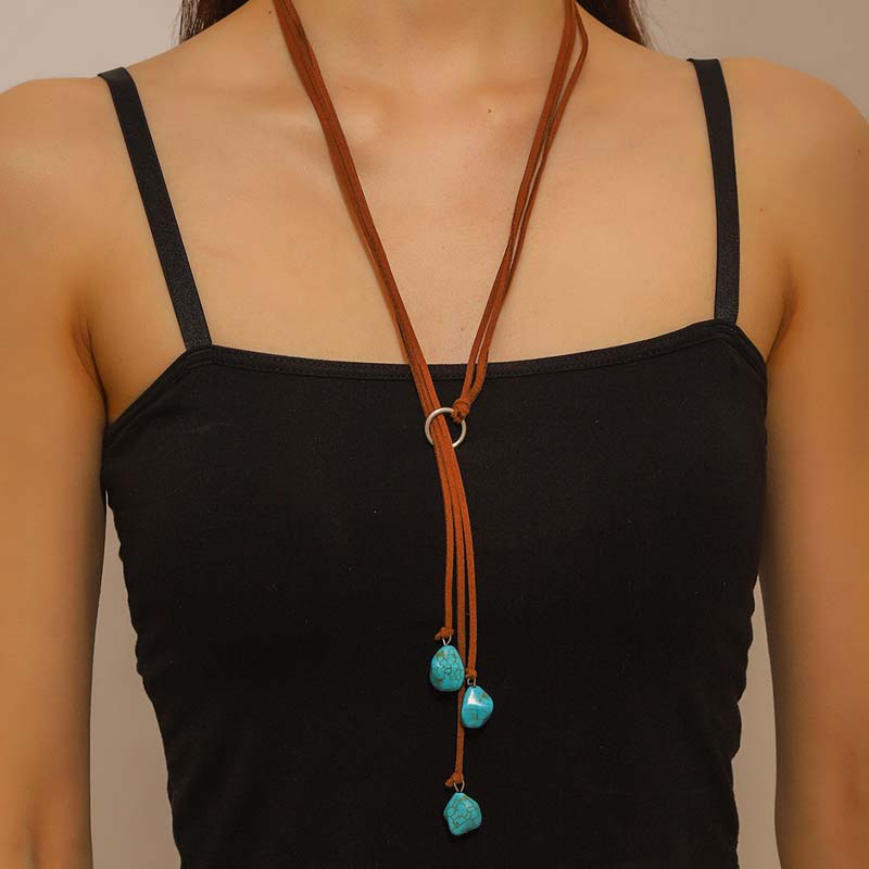 Bohemian Green Stone Irregular Long Pendant Necklace For Women Vintage Brown Leather Sweater Chain Chokers Zircon Gift
Bohemian Green Stone Irregular Long Pendant Necklace For Women Vintage Brown Leather Sweater Chain Chokers Zircon Gift