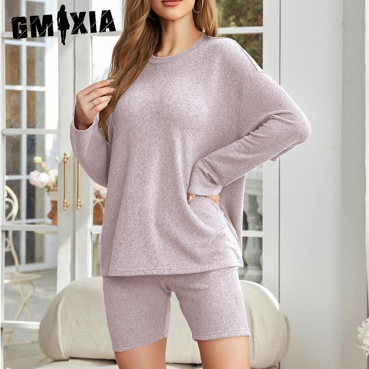 GMXIA Модная повседневная спортивная пижама для женщин, модели весна-осень, однотонная, с длинным рукавом, шорты, домашняя одежда из двух частей XL розовый
GMXIA Модная повседневная спортивная пижама для женщин, модели весна-осень, однотонная, с длинным рукавом, шорты, домашняя одежда из двух частей XL розовый