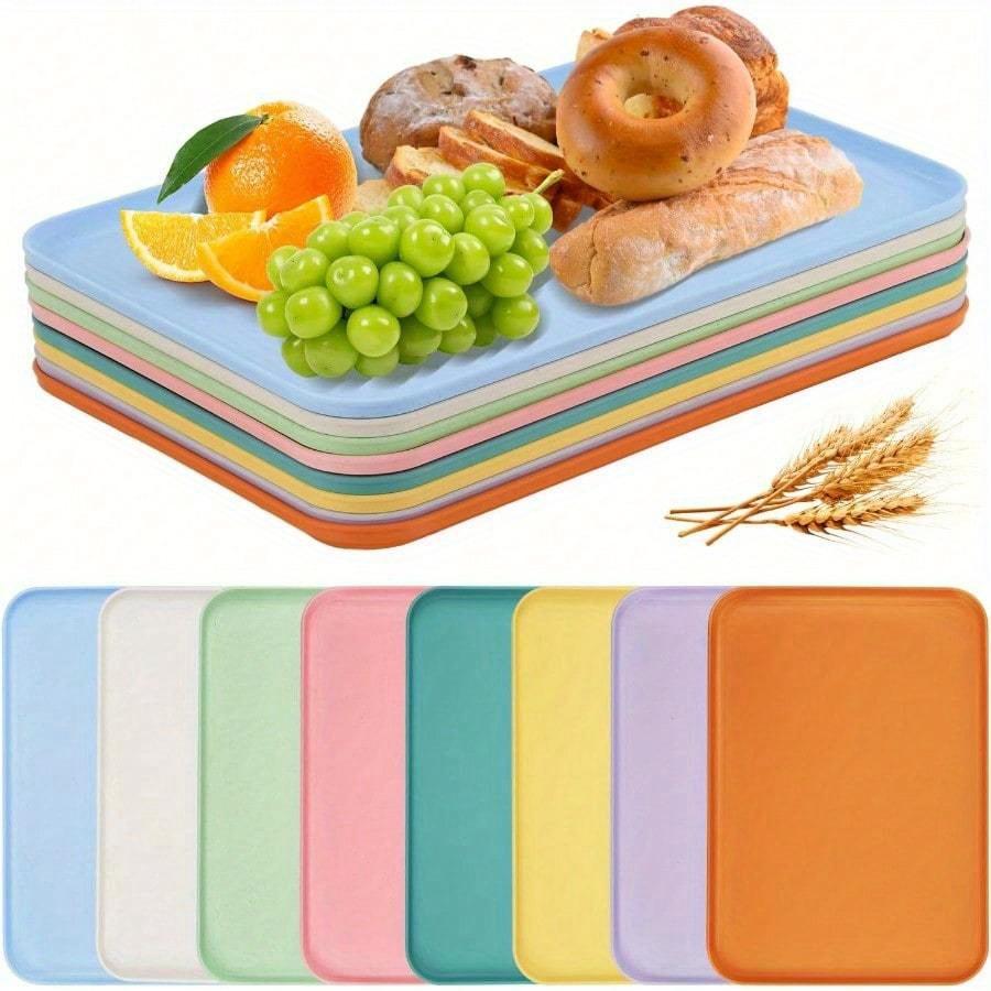 8 Pcs Large Wheat Straw Tray Set, 15 x 10.6 Fast Food Serving Tray, Unbreakable Lightweight Dinner Dishes, Plastic Art Trays Activity Tray Crafts
8 Pcs Large Wheat Straw Tray Set, 15 x 10.6 Fast Food Serving Tray, Unbreakable Lightweight Dinner Dishes, Plastic Art Trays Activity Tray Crafts