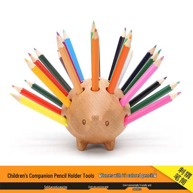In-Stock Nordic Craft Solid Wood Hedgehog Pencil Holder with 24-Color Pens, Ideal Study Room Ornament and Gift for Children Hedgehog/No Pens
In-Stock Nordic Craft Solid Wood Hedgehog Pencil Holder with 24-Color Pens, Ideal Study Room Ornament and Gift for Children Hedgehog/No Pens