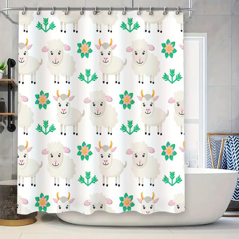 Vintage Floral Sheep Print Shower Curtain For Bathroom Decor Green Pink White Flower Cow Cartoon Bath Tarp Waterproof Home Texti W60H190(CM)-1 Pcs
Vintage Floral Sheep Print Shower Curtain For Bathroom Decor Green Pink White Flower Cow Cartoon Bath Tarp Waterproof Home Texti W60H190(CM)-1 Pcs