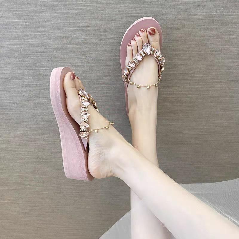 Women s Rhinestone Wedge Flip Flops 5cm High Heel Wine Red Crystal Thong Sandals Summer Platform Slippers Non-slip Beach Shoes Casual Slides 35
Women s Rhinestone Wedge Flip Flops 5cm High Heel Wine Red Crystal Thong Sandals Summer Platform Slippers Non-slip Beach Shoes Casual Slides 35
