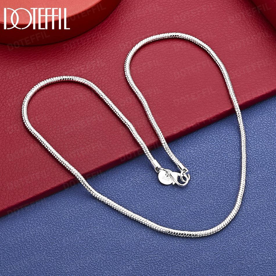 925 Sterling Silver 16-30 inch 3mm Snake Chain Necklace Wedding Fashion Jewelry 40cm
925 Sterling Silver 16-30 inch 3mm Snake Chain Necklace Wedding Fashion Jewelry 40cm