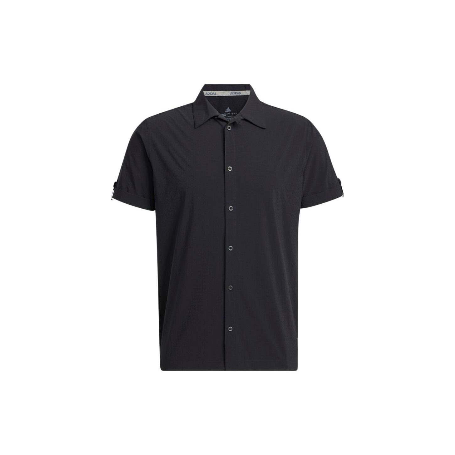 Adidas однотонная повседневная рубашка на пуговицах с коротким рукавом, мужские топы, черные H64634 
Adidas однотонная повседневная рубашка на пуговицах с коротким рукавом, мужские топы, черные H64634
